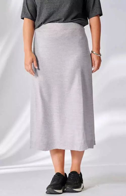 Siva suknja s gumicom u struku