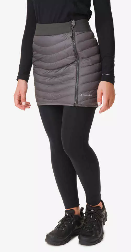 Zimska ženska prošivena suknja sive boje od vodootpornog materijala