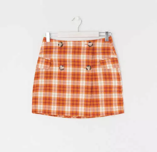 Narančasta karirana mini suknja