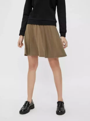 Jednobojna mini suknja s udobnim elastičnim strukom