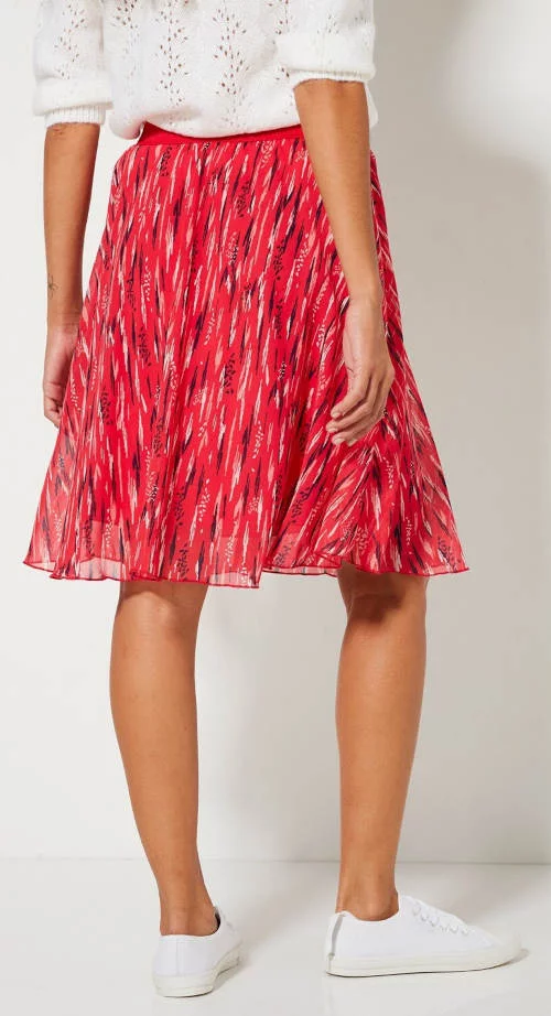Crvena ženska ljetna etno suknja do koljena