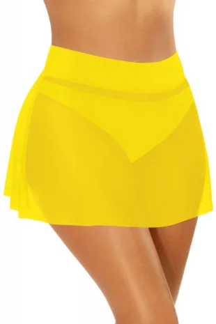 Žuta mini suknja od tila za plažu za kupaće kostime